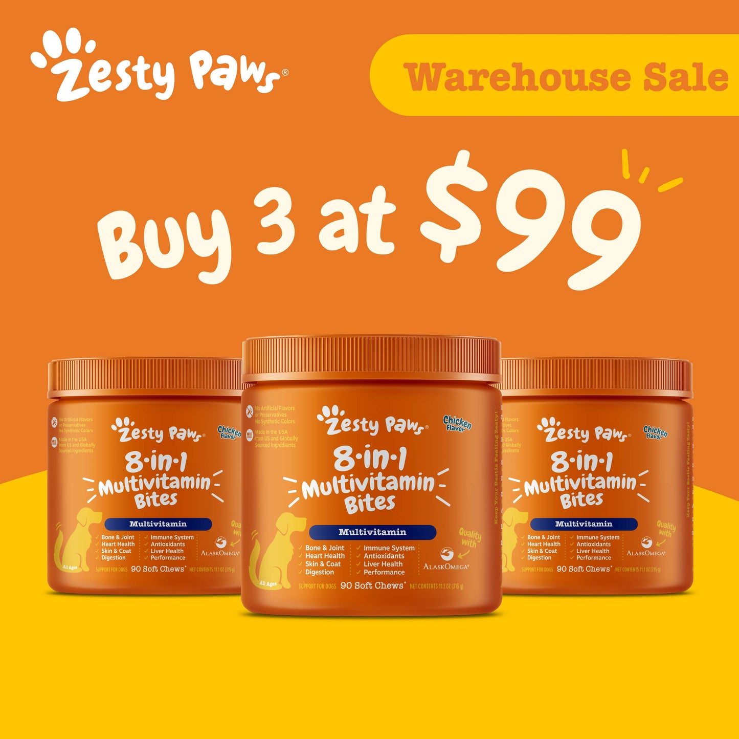 [Warehouse Sale] Zesty Paws Dog Bites (Buy 3 @ $99)