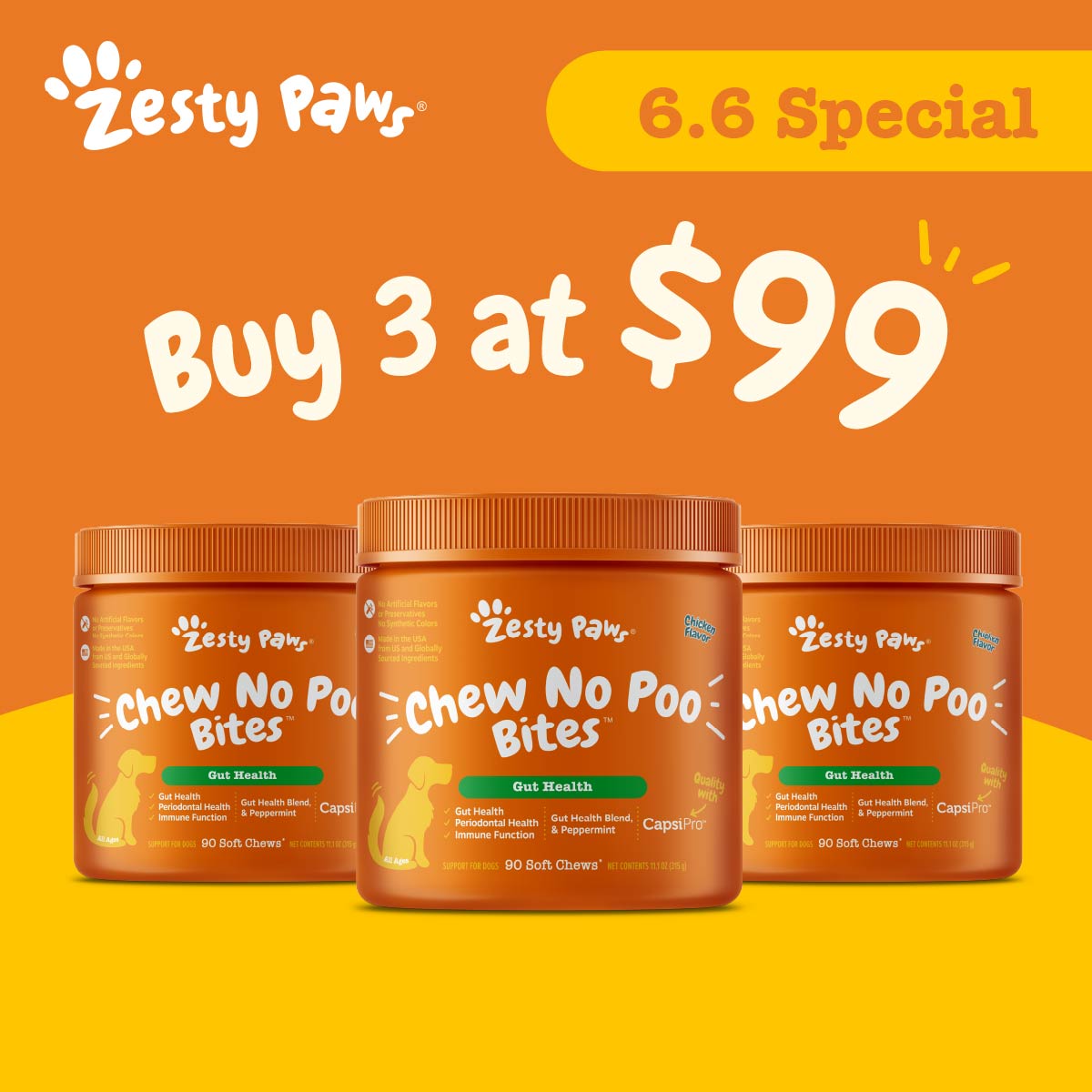 [6.6 Special] Zesty Paws Dog Bites (Buy 3 @ $99)