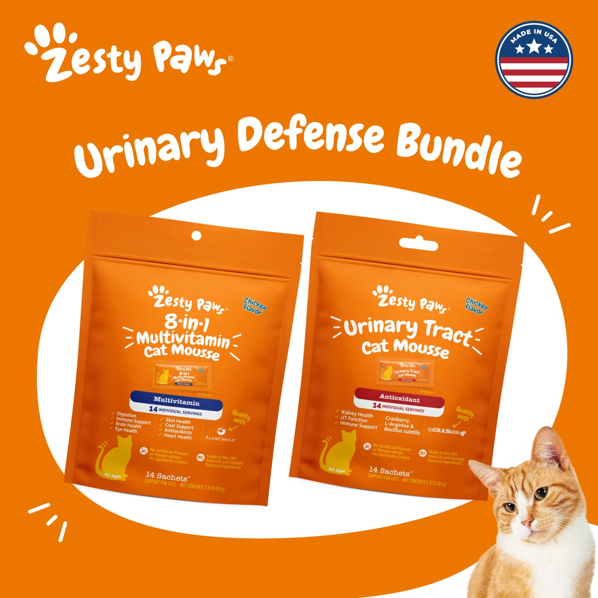 Urinary Defense Bundle Cat Mousse Supplement (8-in-1 Multivitamin & Urinary Tract)
