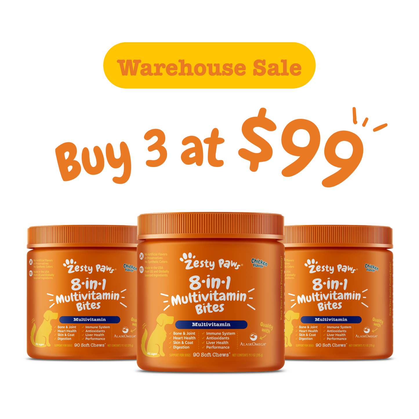 [Warehouse Sale] Zesty Paws Dog Bites (Buy 3 @ $99)